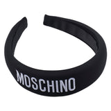 Moschino Black Cotton Padded Logo Hairband