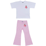 Moschino White & Pink Leggings Set With Teddy Bear & Heart Logo