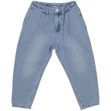 Moschino Blue Denim Barrel Leg Jeans With Cherry Print