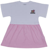 Moschino Pink & White Teddy Bear Applique Dress