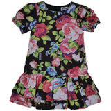 Moschino Black Floral Rose Print Dress