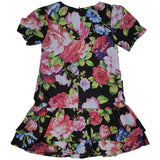 Moschino Black Floral Rose Print Dress