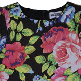 Moschino Black Floral Rose Print Dress