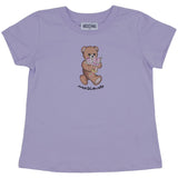 Moschino Lilac Teddy Bear & Flowers T-Shirt