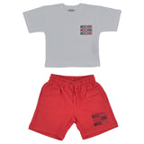 Moschino White & Red Cotton Shorts Set