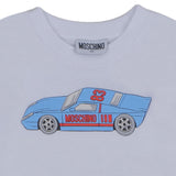 Moschino White Cotton Race Car Print T-Shirt