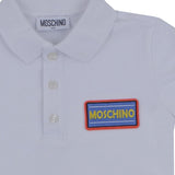 Moschino White Logo-Applique Polo Shirt