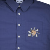 Moschino Blue Cotton Shirt With Teddy Bear Logo