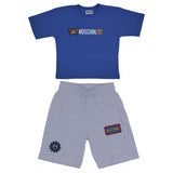 Moschino Blue & White Graphic Print Shorts Set