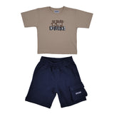 Moschino Beige & Navy Blue Maxi Shorts Set