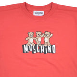 Moschino Red Cotton T-Shirt With 3 Bears Logo