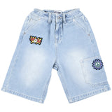 Moschino Blue Denim Shorts With Patches