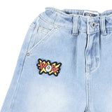 Moschino Blue Denim Shorts With Patches