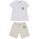 Moschino White & Beige Shorts Set With Teddy Bear Logo