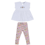 Moschino Pink Teddy Bear Logo Print Leggings Set