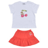 Moschino Red Cherry & Teddy Bear Skirt Set