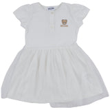 Moschino White Teddy Logo Tulle Dress