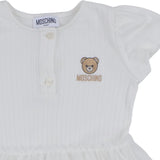 Moschino White Teddy Logo Tulle Dress