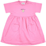 Moschino Pink Cotton Dress With Teddy Bear Pockets