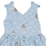 Moschino Blue All Over Teddy Bear & Cloud Print Dress