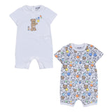 Moschino White Teddy-Print Romper Set