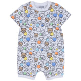 Moschino White Teddy-Print Romper Set
