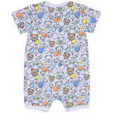 Moschino White Teddy-Print Romper Set