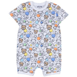 Moschino Blue Teddy-Print Romper Set