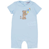 Moschino Blue Teddy-Print Romper Set