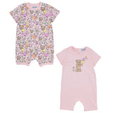 Moschino Pink Teddy-Print Romper Set