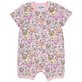 Moschino Pink Teddy-Print Romper Set