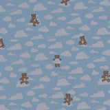 Moschino Blue Teddy Bear & Cloud Print Blanket