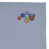 Moschino White & Blue Graphic Print Blanket