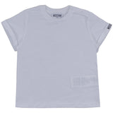 Moschino White Logo-Sleeve T-Shirt