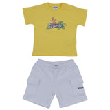 Moschino Yellow And White Surfing Teddy Short Set