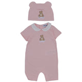 Moschino Pink Teddy Romper & Beanie Gift Set