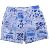 Paul & Shark Blue Swim Shorts With Mikonos Print