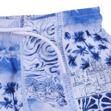 Paul & Shark Blue Swim Shorts With Mikonos Print
