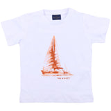 Paul & Shark White T-Shirt With Orange Yacht Print