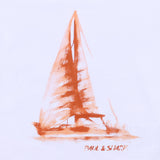 Paul & Shark White T-Shirt With Orange Yacht Print