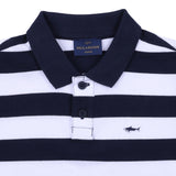Paul & Shark White & Blue Polo Shirt With Striped Pattern