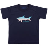 Paul & Shark Navy T-Shirt With Sunny Sea Shark Print