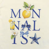 Monnalisa Yellow T-Shirt With Summery Blue Logo