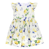 Monnalisa Lime Holiday Print Belted Dress