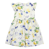 Monnalisa Lime Holiday Print Belted Dress