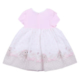 Monnalisa White & Pink Polka Dot Flower Dress