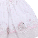 Monnalisa White & Pink Polka Dot Flower Dress