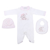 Monnalisa White Bunny Graphic Babygrow Set