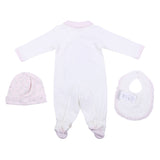 Monnalisa White Bunny Graphic Babygrow Set