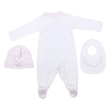 Monnalisa White Flower & Butterfly Print Babygrow Set